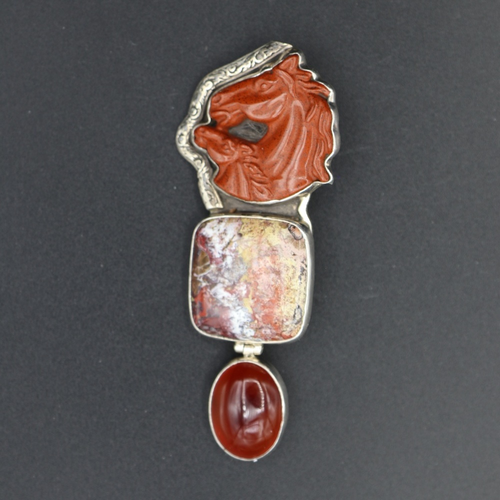 Vintage Amy Kahn Russell Pin/Pendant AKR silver